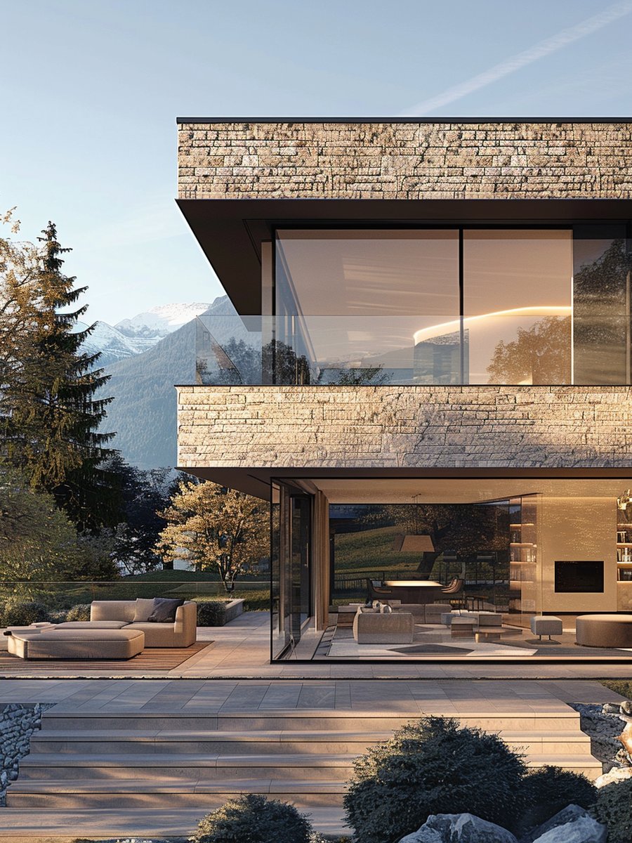 Elegantes Penthouse mit Bergblick